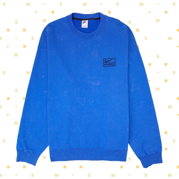 NIKE x STUSSY CREWNECK WASHED BLUE